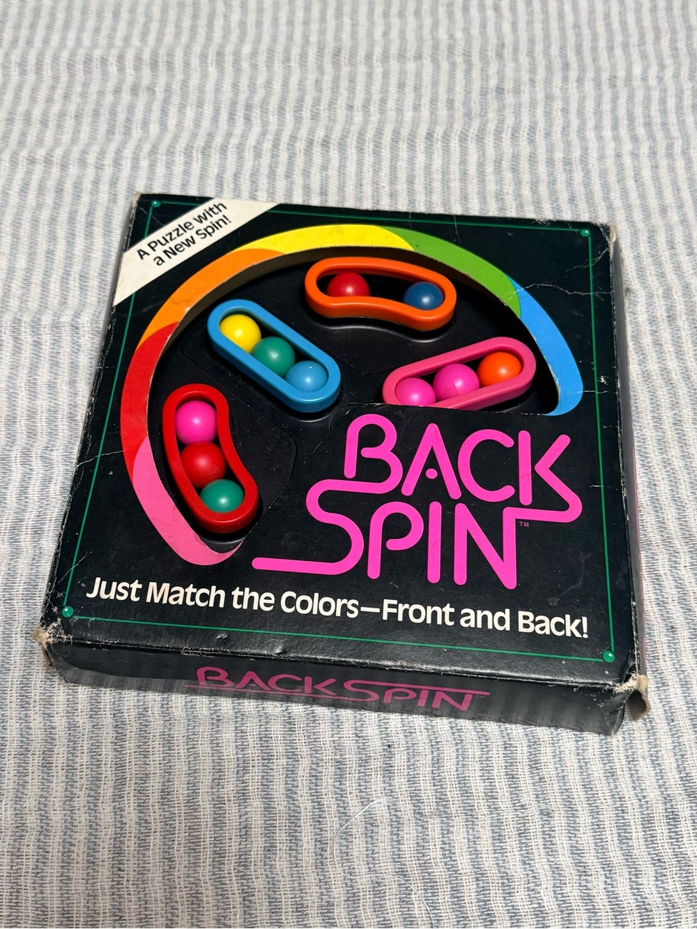 Vintage 1991 Back Spin Handheld Puzzle Brain Teaser Game